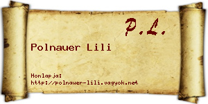 Polnauer Lili névjegykártya